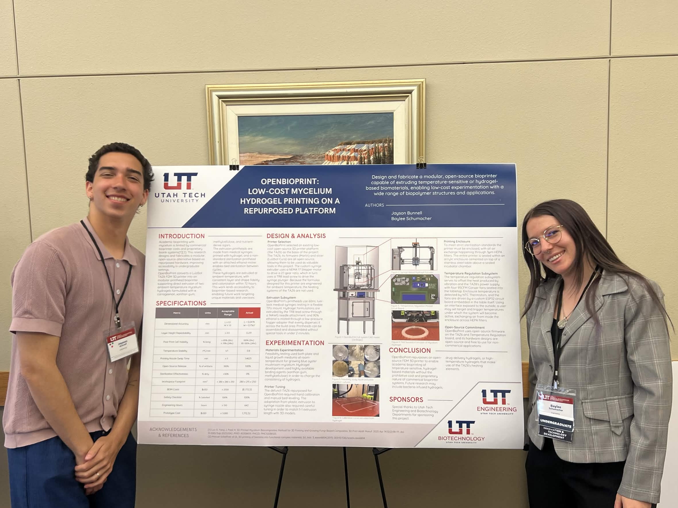 Jayson Bunnell and Baylee Schumacher presenting OpenBioPrint